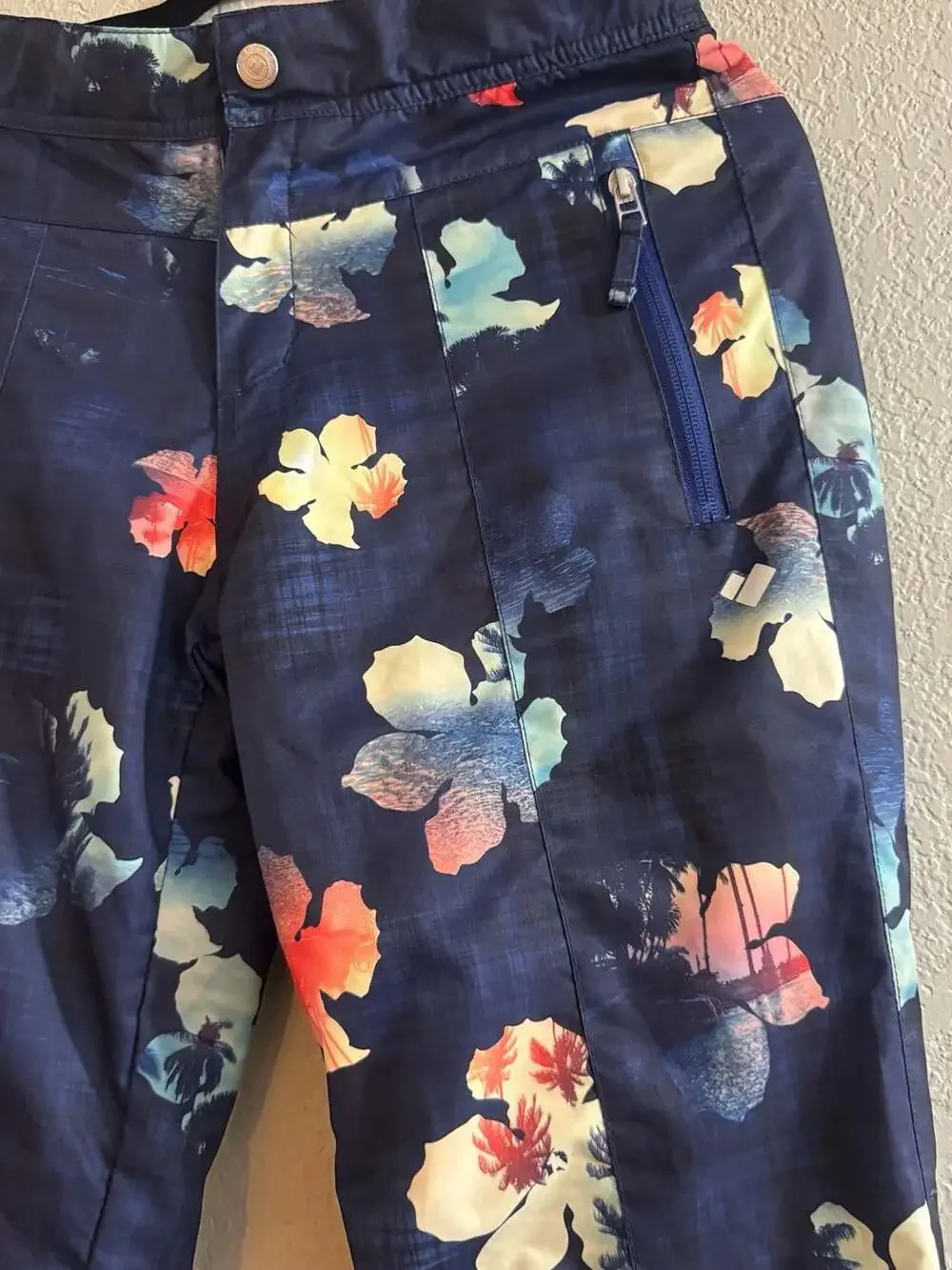 Obermeyer Teen Large 14/16 Floral Ski Snow Pants Girls Waterproof Insulated